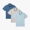 The Atlantic Polo (3-Pack) -Fair Harbor Clothing Shop AtlanticPolo 3Pack DarkDenim White LightBlue
