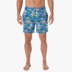 The Bayberry Trunk | Cobalt Tropical Skies -Fair Harbor Clothing Shop BAY7 480 Cobalt Tropical Skies ONFIG 020
