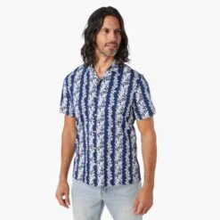 The Casablanca Shirt (2-Pack) -Fair Harbor Clothing Shop CAS2 494 Navy Tropical Bandana ONFIG 001 242553a1 76e7 4652 962e 688a207d2922