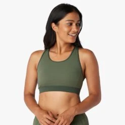 The Corliss Sports Bra | Thyme Colorblock -Fair Harbor Clothing Shop F22 CORLISSBRA GREEN ON FIG 0139 8605e264 8463 435c 90e6 eb77effd9238