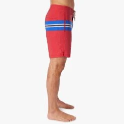 The Nautilus Boardshort | Nautical Red Sailing Stripe -Fair Harbor Clothing Shop NAU8 621 Nautical Red Sailing Stripe ONFIG 002
