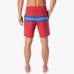 The Nautilus Boardshort | Nautical Red Sailing Stripe -Fair Harbor Clothing Shop NAU8 621 Nautical Red Sailing Stripe ONFIG 003