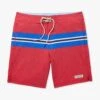 The Nautilus Boardshort | Nautical Red Sailing Stripe -Fair Harbor Clothing Shop NAU8 621 Nautical Red Sailing Stripe FLAT 001
