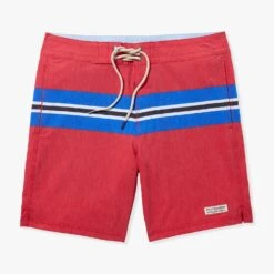 The Nautilus Boardshort | Nautical Red Sailing Stripe
