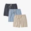The One Short (3-Pack) -Fair Harbor Clothing Shop OneShort 3Pack Navy Blue Khaki