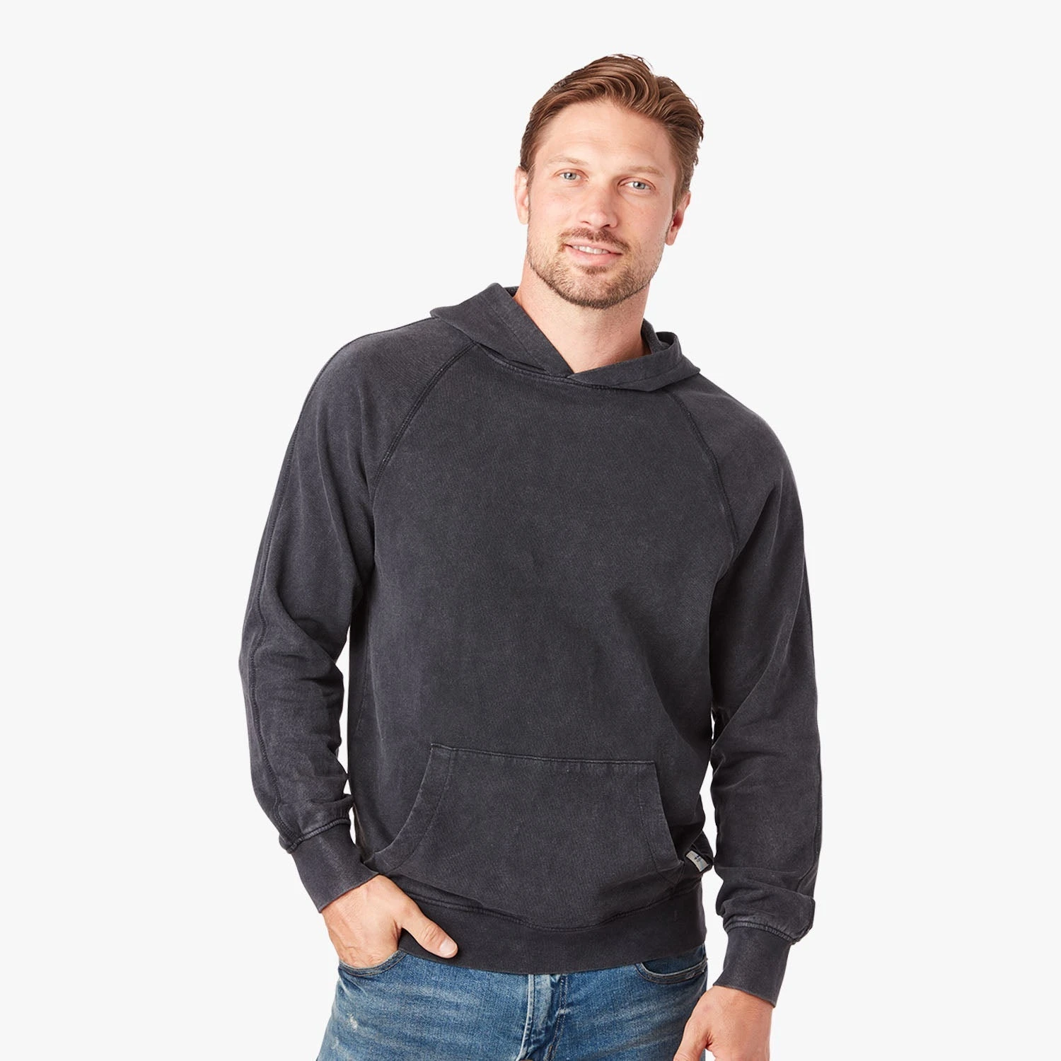 The Vintage-Wash Saltaire Hoodie | Black 5 The Vintage-Wash Saltaire Hoodie | Black - Image 3