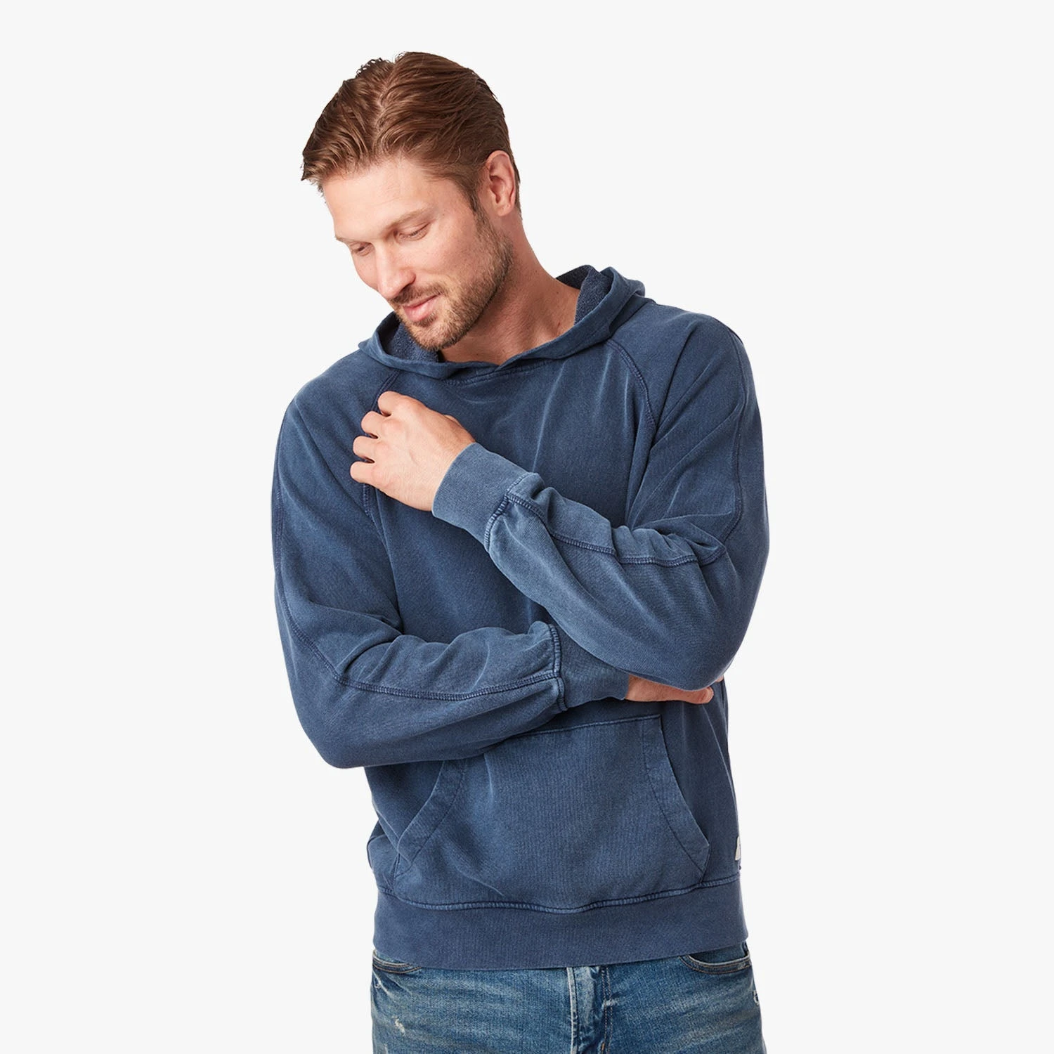 The Vintage-Wash Saltaire Hoodie | Navy 7 The Vintage-Wash Saltaire Hoodie | Navy - Image 5