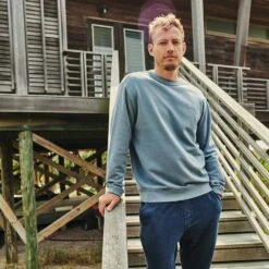 Saltaire Crewneck (2-Pack) -Fair Harbor Clothing Shop SCN2 015 SLATE LIFESTYLE 5a3d9b87 eca6 422f 9b79 a6eb561b82e2
