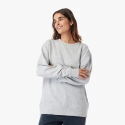 The Vintage-Wash Saltaire Crewneck | Heather Grey -Fair Harbor Clothing Shop SCN2 023 HEATHER GREY ONFIG WOMEN 001 02e6e964 7726 4e2b 8205 110e0d1f6508