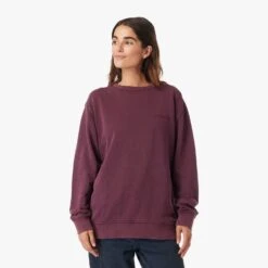 The Vintage-Wash Saltaire Crewneck | Burgundy -Fair Harbor Clothing Shop SCN2 602 BURGUNDY ONFIG WOMEN 001 efe86ccf 712f 4667 9bdb 96e4d0ea77ed