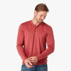 The SeaBreeze Henley | Washed Red -Fair Harbor Clothing Shop SEABREEZE HENLEY RED 577 4255e659 684a 45b2 8868 73336d7f278a
