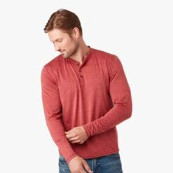 The SeaBreeze Henley | Washed Red -Fair Harbor Clothing Shop SEABREEZE HENLEY RED 581 d20c7af8 f548 4871 bca5 882c2b1ab148