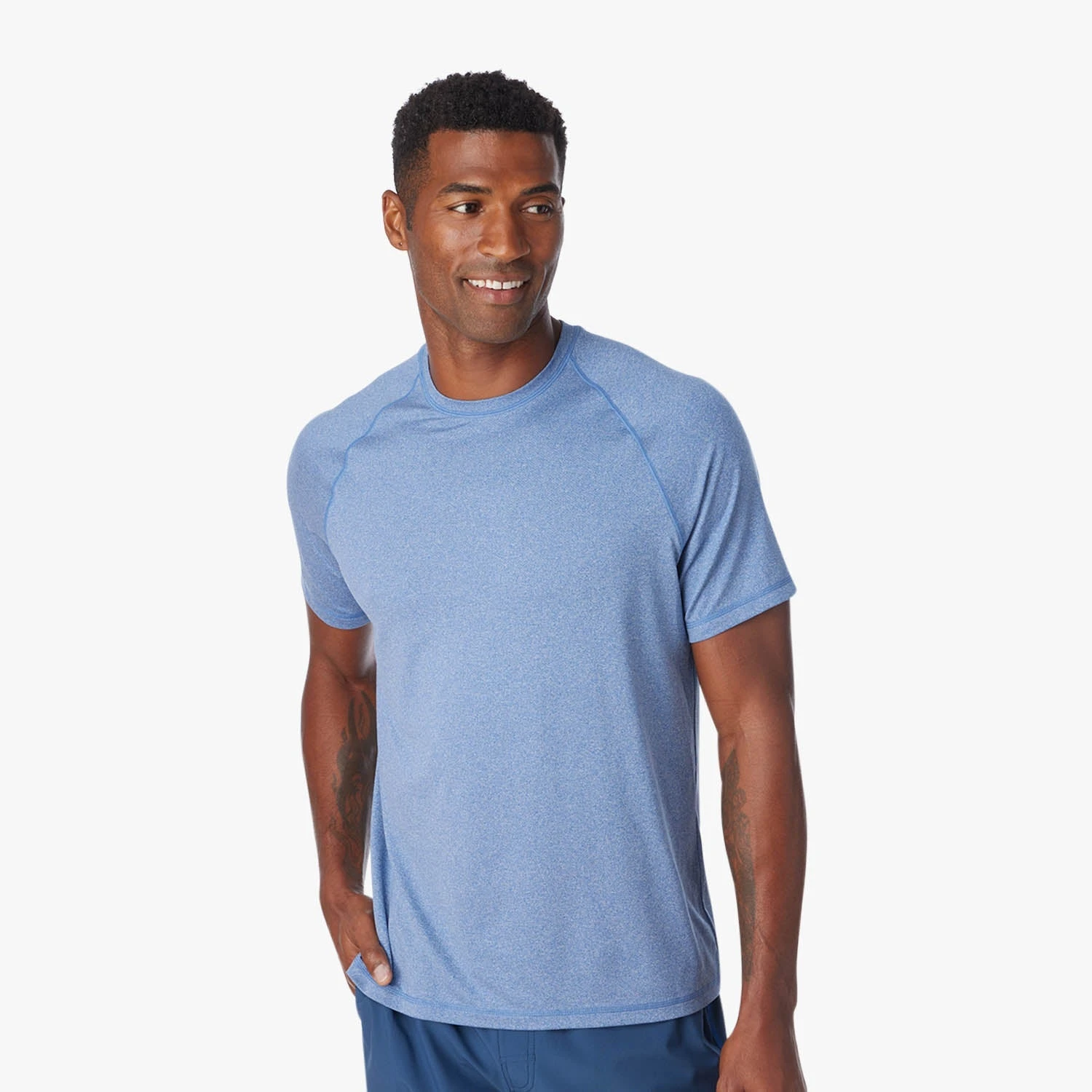 The BreezeKnit™ Tee | Navy 5 The BreezeKnit™ Tee | Navy - Image 3