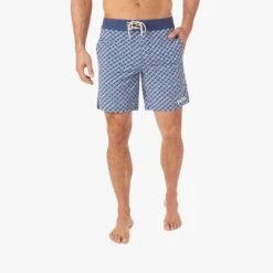 The Nautilus Boardshort | Navy Geo -Fair Harbor Clothing Shop SS002 SP22 in Studio photo Look39 NAU82 478 1564 390ef194 037e 46cd b477 aa58fa4a65c7