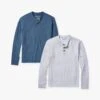The SeaBreeze Henley (2-Pack) 2 The SeaBreeze Henley (2-Pack) -Fair Harbor Clothing Shop SeaBreezeHenley 2Pack NavyBlazer White