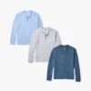 The SeaBreeze Henley (3-Pack) -Fair Harbor Clothing Shop SeaBreezeHenley 3Pack BlueGlow White NavyBlazer
