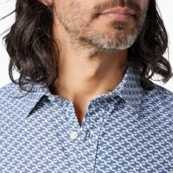 The Windward Shirt (3-Pack) -Fair Harbor Clothing Shop WSS1 478 Navy Geo ONFIG 003 c2300525 6afa 4d39 b175 b9a518440570