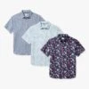 The Windward Shirt (3-Pack) -Fair Harbor Clothing Shop Windward 3Pack NavyGeo LightBlueHibiscus NavyNautical